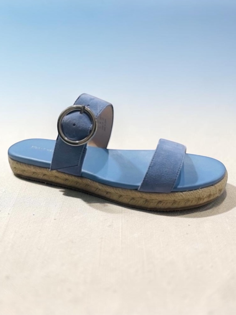 New! Stuart Weitzman Mykonos Women's Suede Espadrille Periwinkle Sandals Size 9